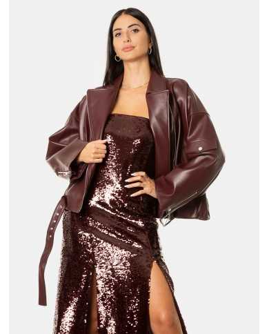 ISABELLE BLANCHE paris Chiodo in ecopelle