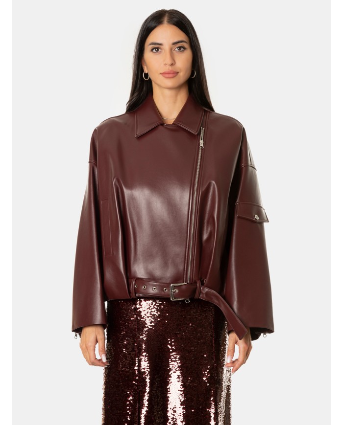 ISABELLE BLANCHE paris Chiodo in ecopelle