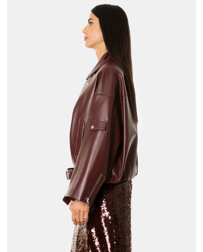 ISABELLE BLANCHE paris Chiodo in ecopelle