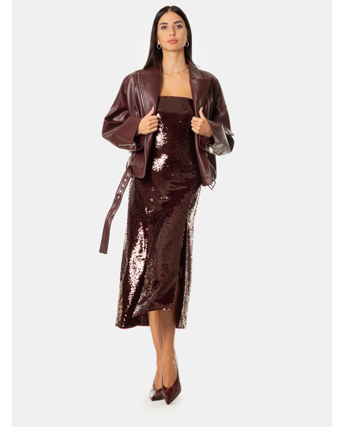 ISABELLE BLANCHE paris Chiodo in ecopelle