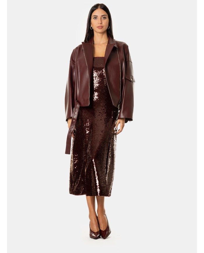 ISABELLE BLANCHE paris Chiodo in ecopelle