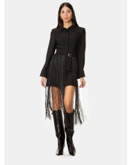 ISABELLE BLANCHE paris Abito chemisier con cintura frange