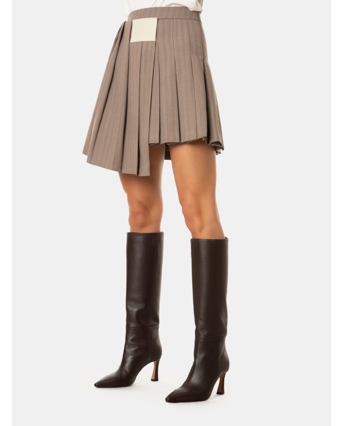 ISABELLE BLANCHE paris Minigonna a pieghe con patch