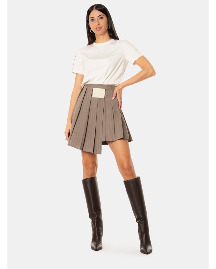 ISABELLE BLANCHE paris Minigonna a pieghe con patch