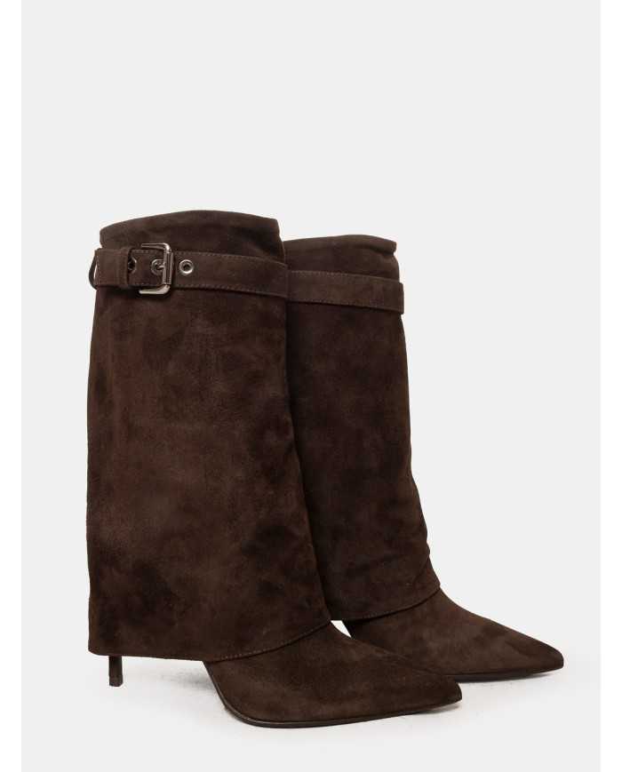 CHANTAL Stivale mezza gamba in camoscio