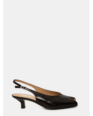 SARA KENT Sandalo slingback sabot in pelle