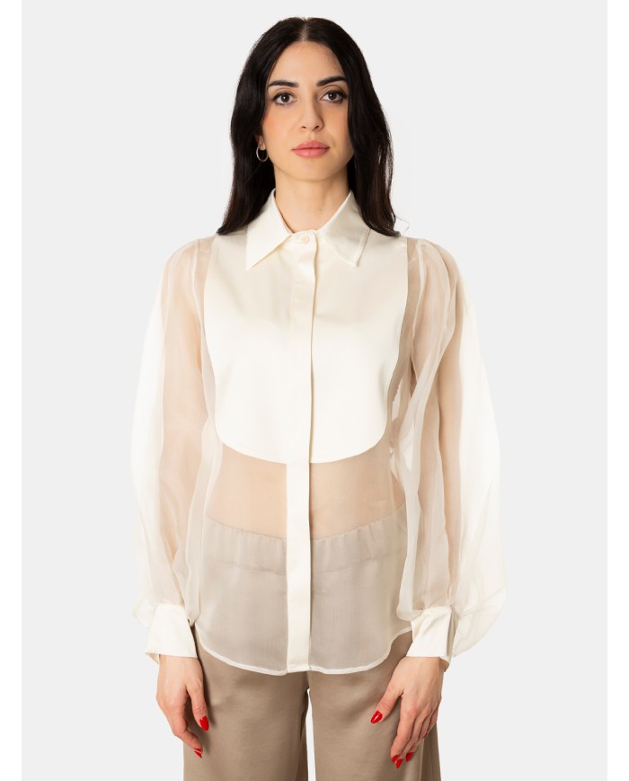 D.EXTERIOR Camicia organza e raso in seta
