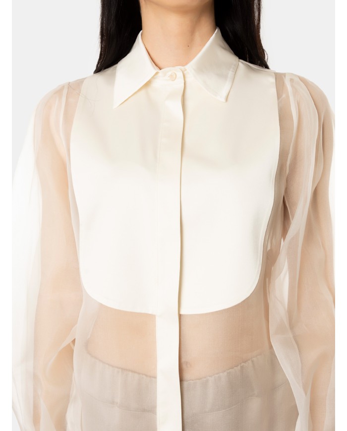 D.EXTERIOR Camicia organza e raso in seta