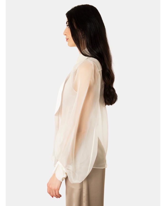D.EXTERIOR Camicia organza e raso in seta