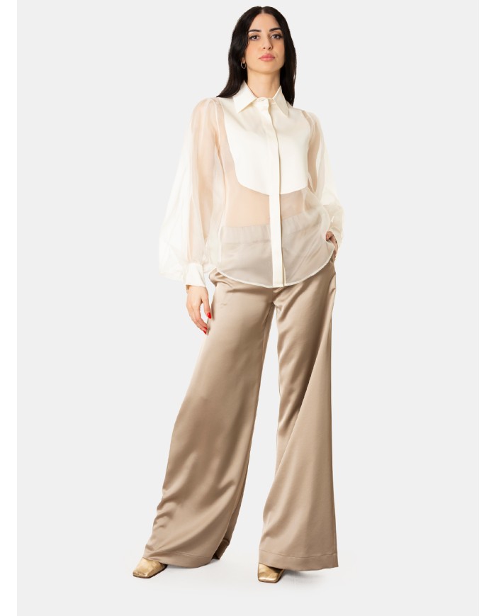 D.EXTERIOR Camicia organza e raso in seta