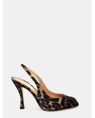 CHANTAL Sandalo slingback in raso animalier