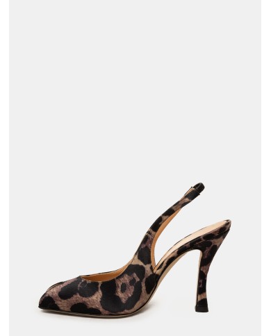 CHANTAL Sandalo slingback in raso animalier