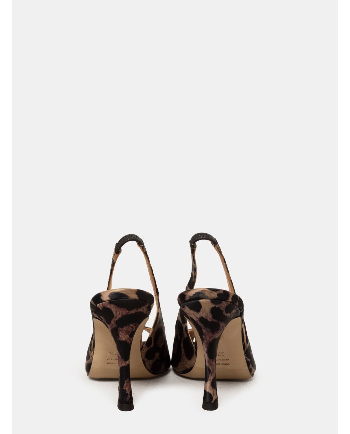 CHANTAL Sandalo slingback in raso animalier