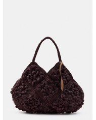 AFAR Borsa large ricamata e intrecciata in rafia
