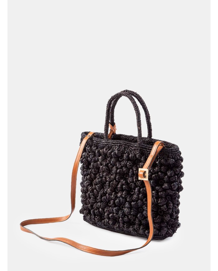 AFAR Borsa Medium intrecciata in rafia