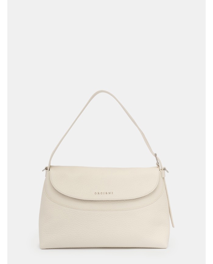 ORCIANI Borsa Nana Soft Midi a spalla in pelle martellata con tracolla
