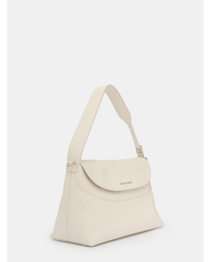 ORCIANI Borsa Nana Soft Midi a spalla in pelle martellata con tracolla