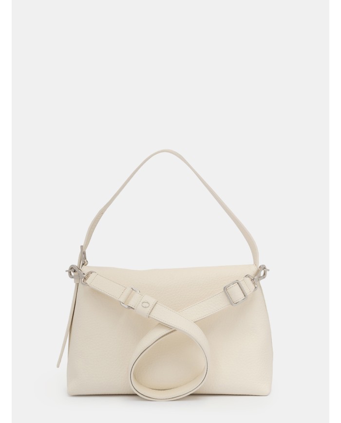 ORCIANI Borsa Nana Soft Midi a spalla in pelle martellata con tracolla