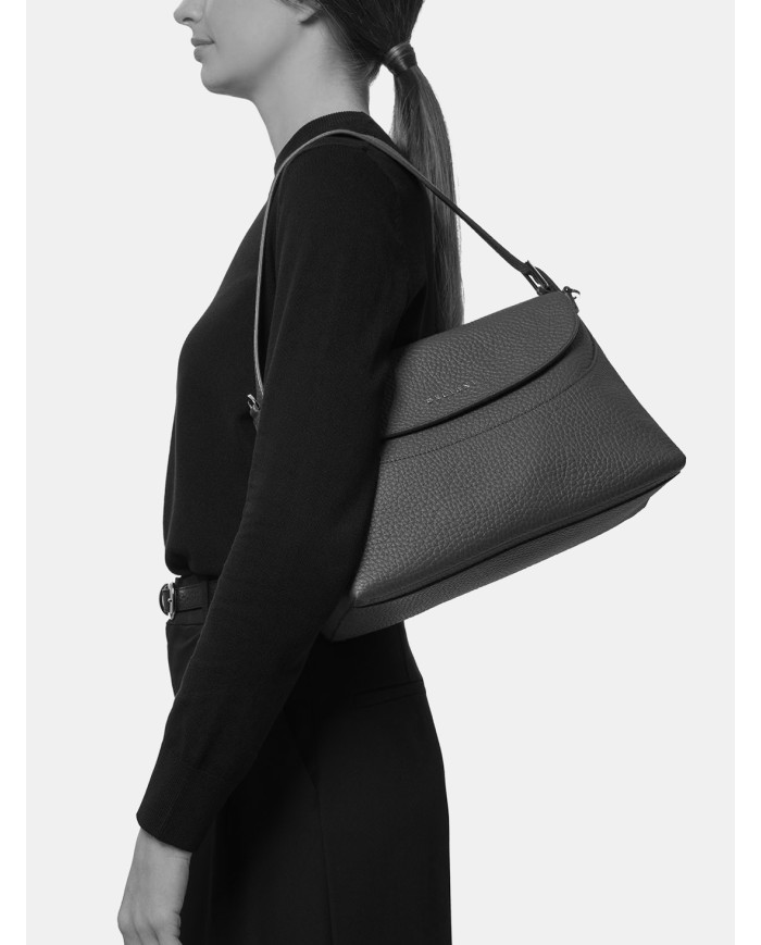 ORCIANI Borsa Nana Soft Midi a spalla in pelle martellata con tracolla