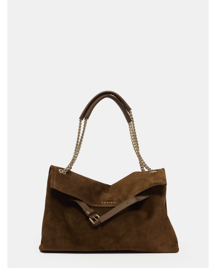 ORCIANI Borsa Venus Peach Midi a spalla in suede