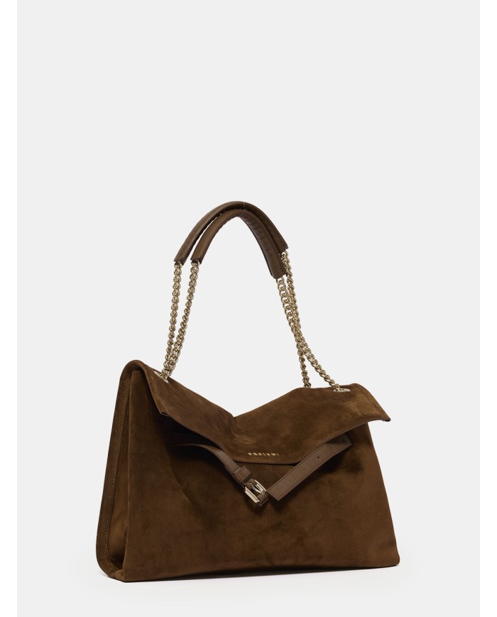 ORCIANI Borsa Venus Peach Midi a spalla in suede