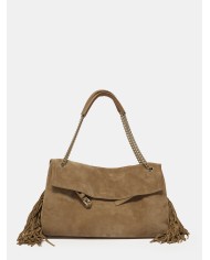 ORCIANI Borsa Venus Peach Fringe Midi a spalla in suede
