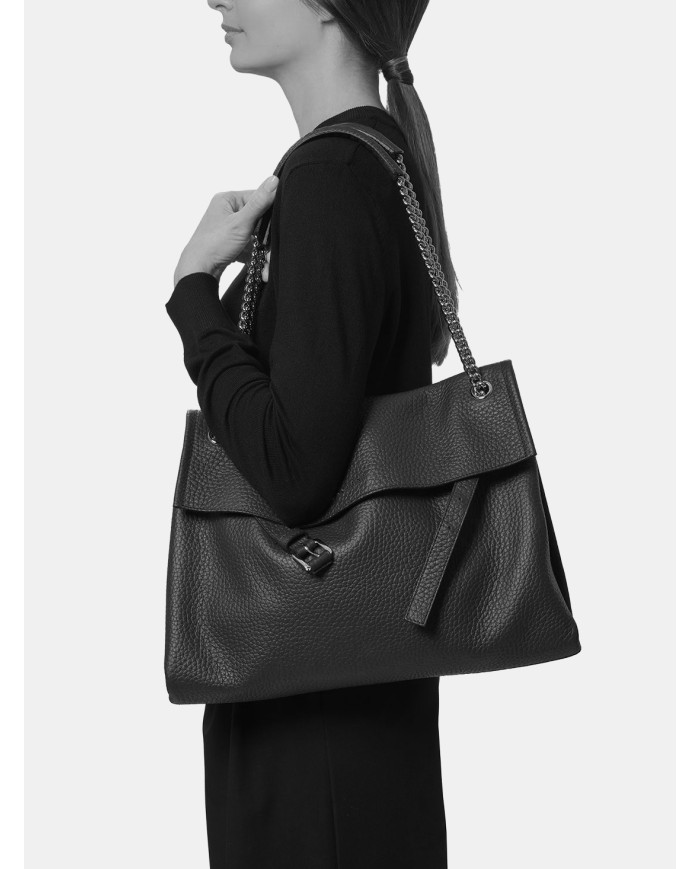 ORCIANI Borsa Venus Soft Midi a spalla in pelle martellata