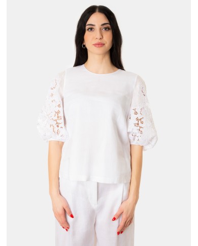 MAXMARA STUDIO Blusa con maniche ricamate
