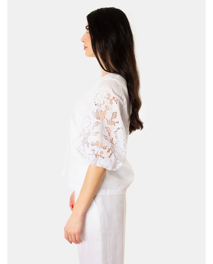MAXMARA STUDIO Blusa con maniche ricamate