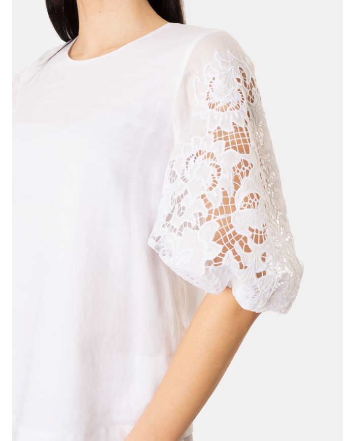 MAXMARA STUDIO Blusa con maniche ricamate