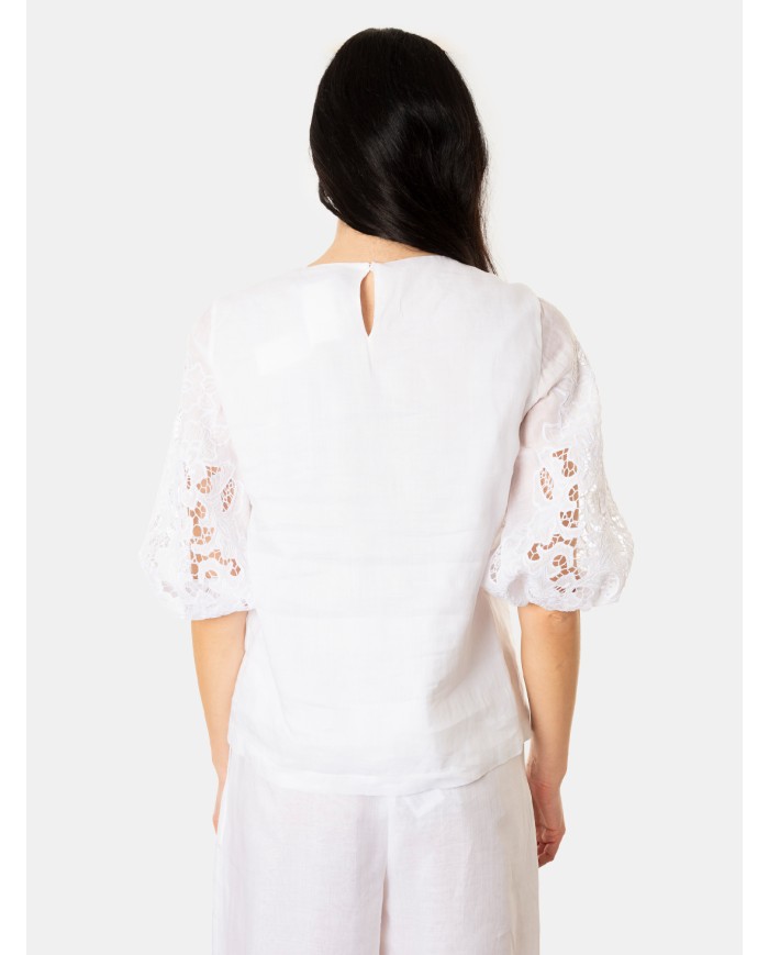 MAXMARA STUDIO Blusa con maniche ricamate