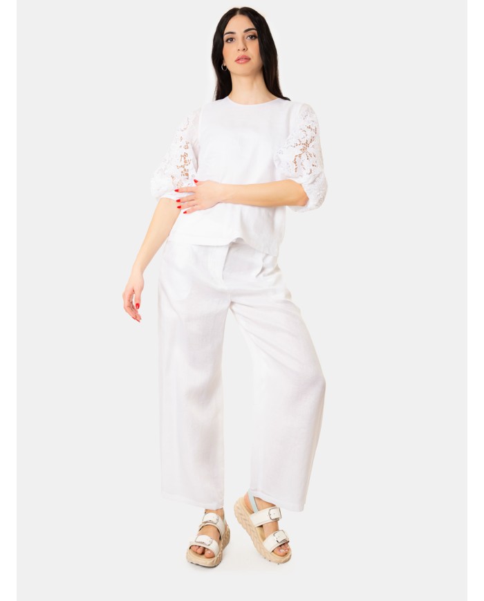 MAXMARA STUDIO Blusa con maniche ricamate