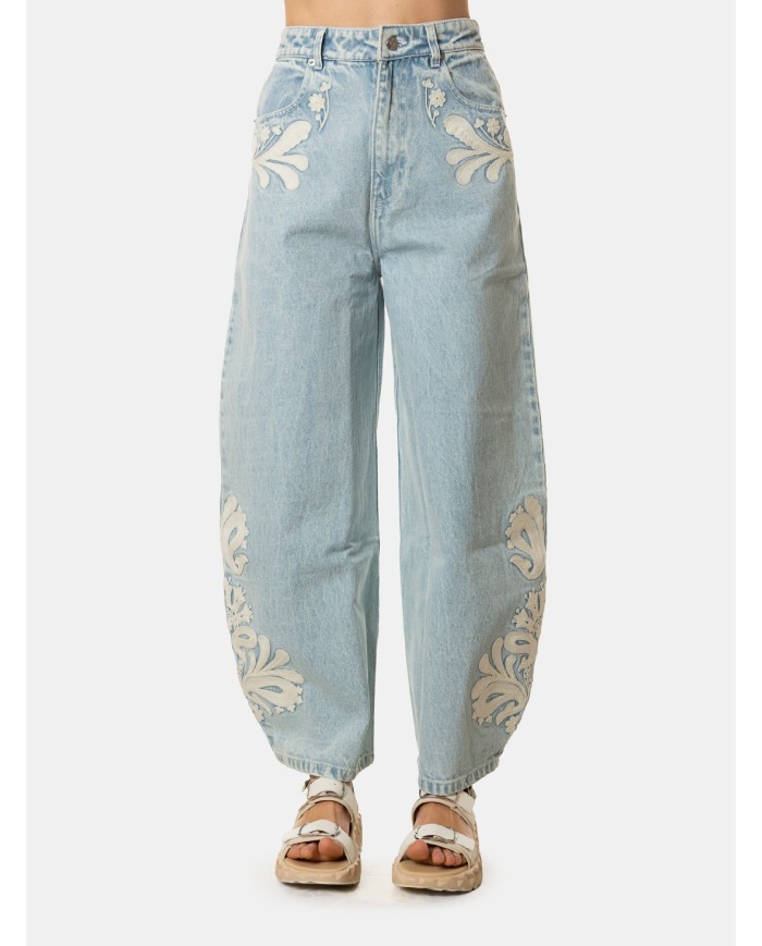 BERENICE. Jeans Ballon Brode