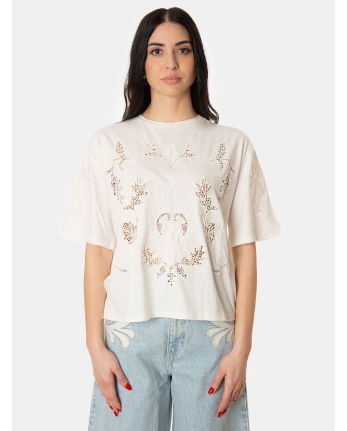 BERENICE. T-shirt con pizzo