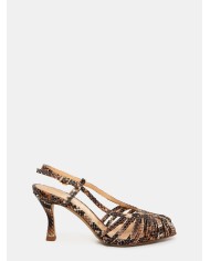 CHANTAL Sandalo slingback spuntato in pitone