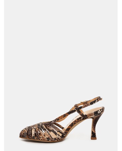 CHANTAL Sandalo slingback spuntato in pitone
