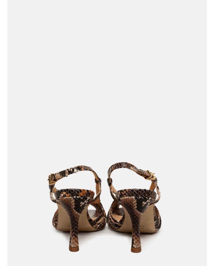 CHANTAL Sandalo slingback spuntato in pitone