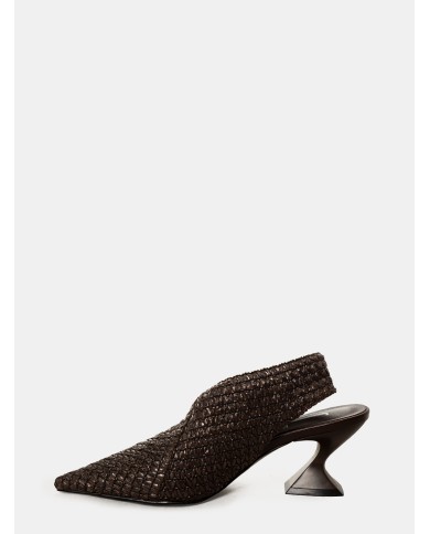 JEANNOT Sandalo slingback in rafia
