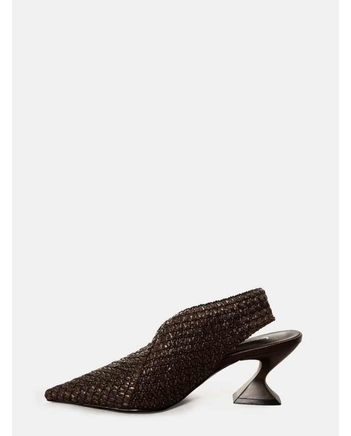 JEANNOT Sandalo slingback in rafia