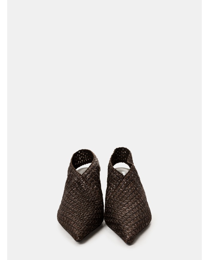 JEANNOT Sandalo slingback in rafia