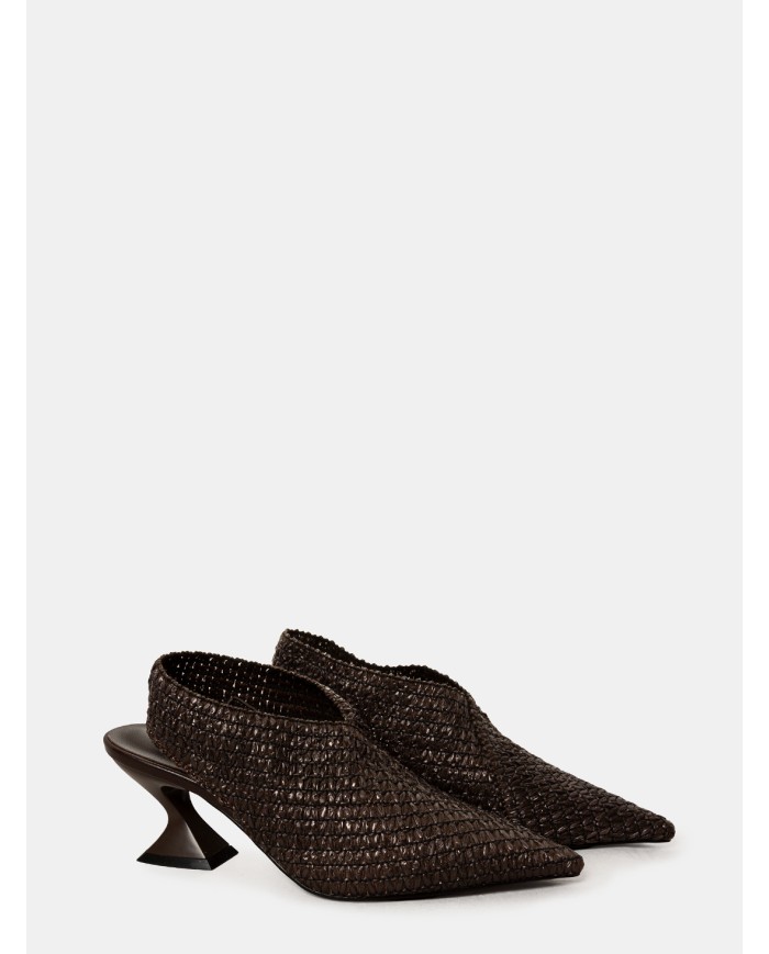 JEANNOT Sandalo slingback in rafia