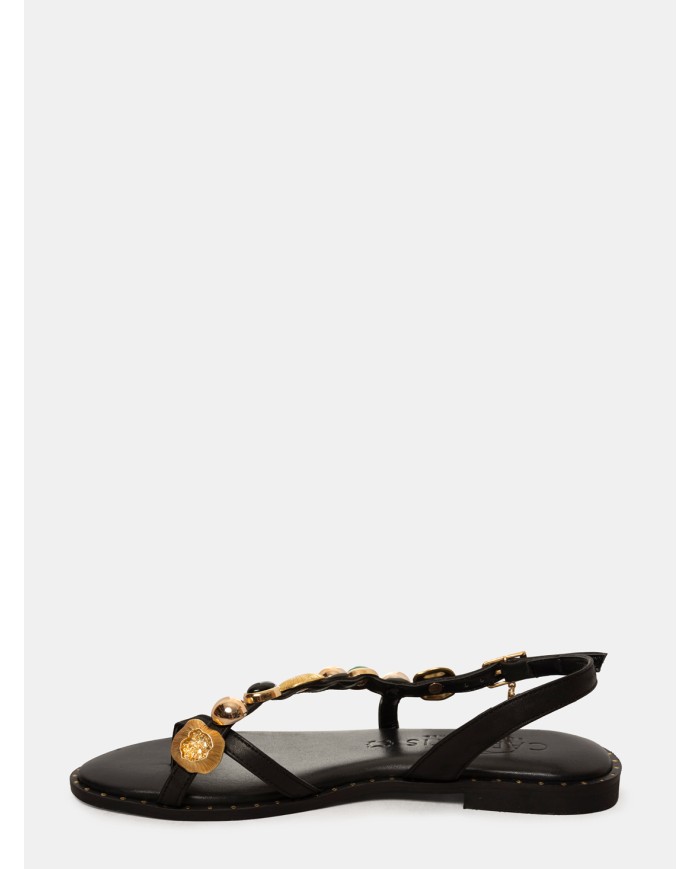 CARYATIS Sandalo flat con pietre