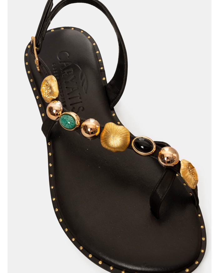 CARYATIS Sandalo flat con pietre