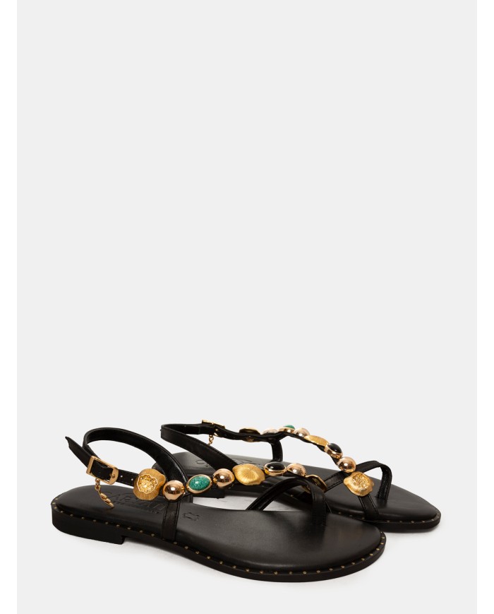 CARYATIS Sandalo flat con pietre