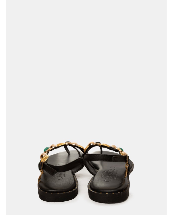 CARYATIS Sandalo flat con pietre