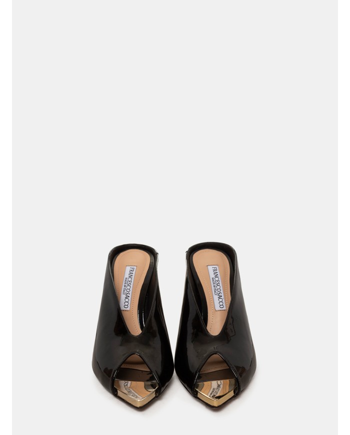 FRANCESCO SACCO Sandalo Mule in vernice