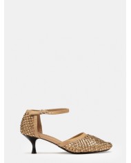 Strategia Sandalo pump in rete con strass