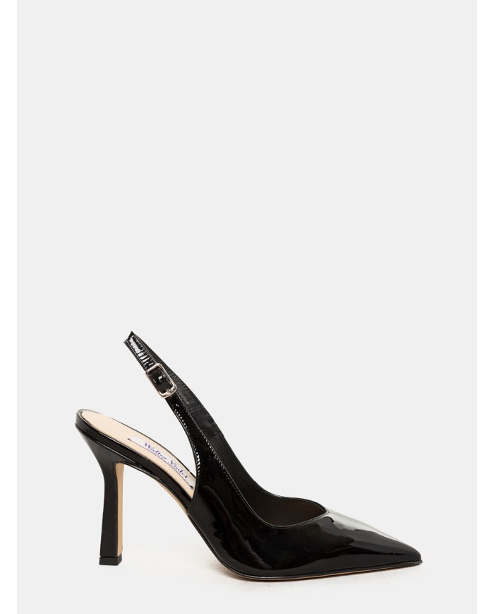 WALTER VIOLET Sandalo slingback in vernice Nero