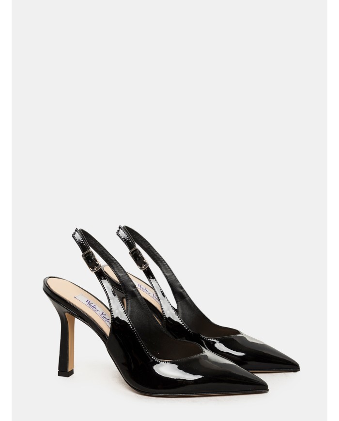 WALTER VIOLET Sandalo slingback in vernice Nero