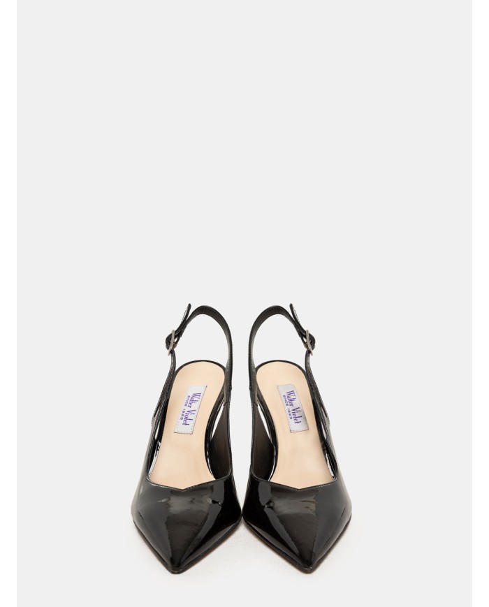 WALTER VIOLET Sandalo slingback in vernice Nero